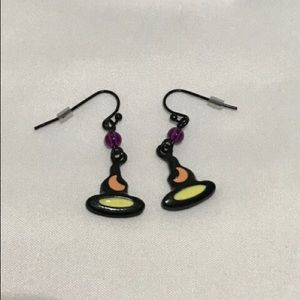 Spooky Nights Halloween Earrings Witches Hat